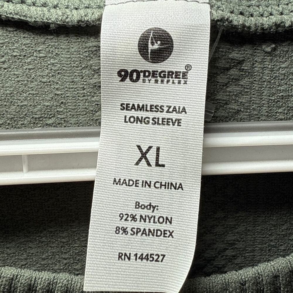 NWT 90 Degree‎ by Reflex seamless zaia agave green long sleeve shirt womens XL - Picture 4 of 9